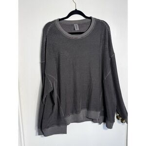 AS Revival Men's XL Black Textured Striped Pullover Sweatshirt Long Sleeve NWT